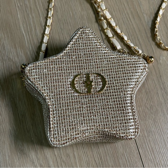 Dior Gold Tweed Star Chain Bag - Picture 3 of 11